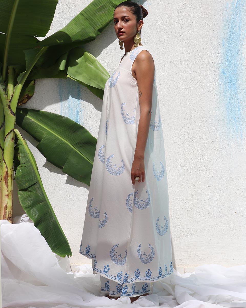 Iris Handprinted Cotton Kurta Set - WITC - Image 5
