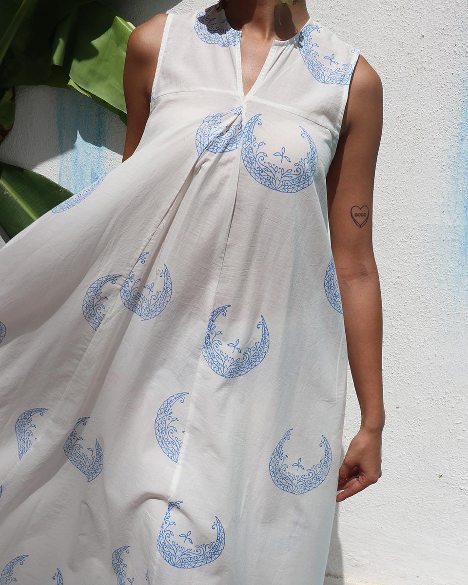 Iris Handprinted Cotton Kurta Set - WITC - Image 9