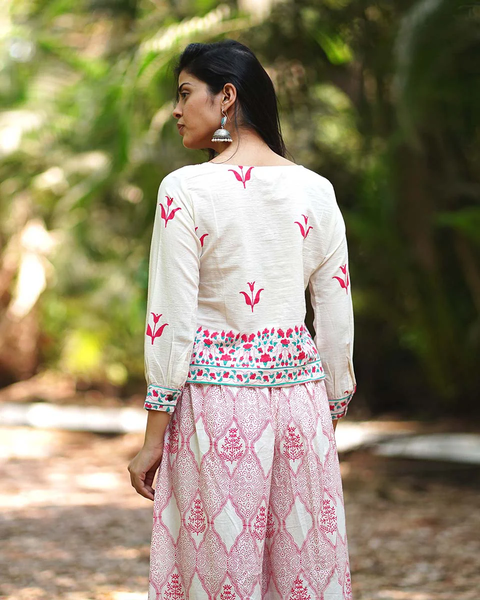 Iris’ Innocence Ivory Block Printed Blouse - MMG - Image 4