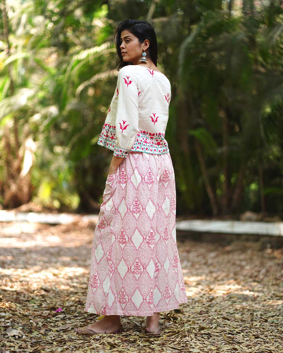 Iris’ Innocence Ivory Block Printed Blouse - MMG - Image 5