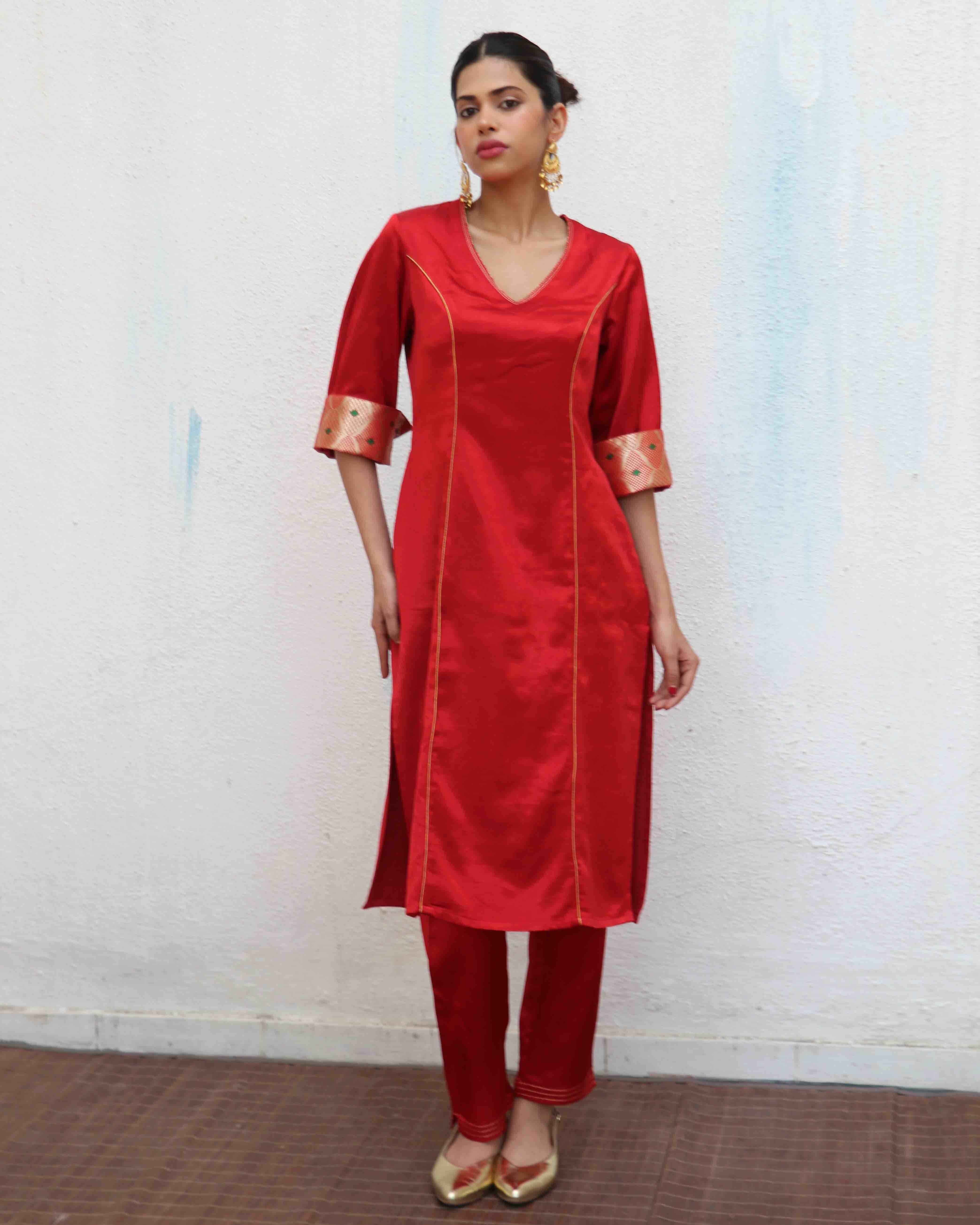 Ishq Mashru Silk Kurti & Bottom SET OF 2 - Sufiyana - Image 2