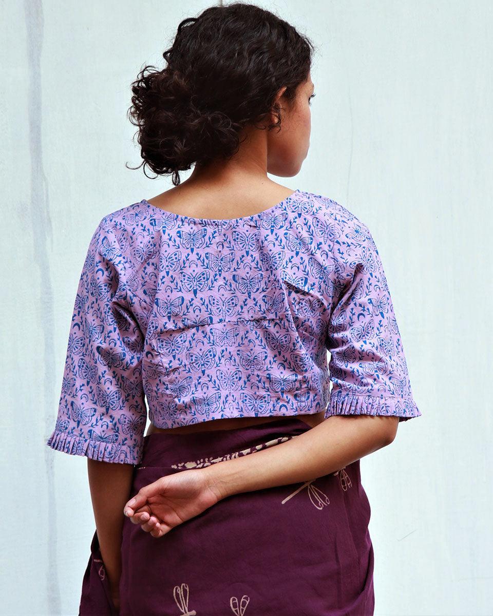 Arden Hand Block-Printed Cotton Blouse - Fmtm - Image 4