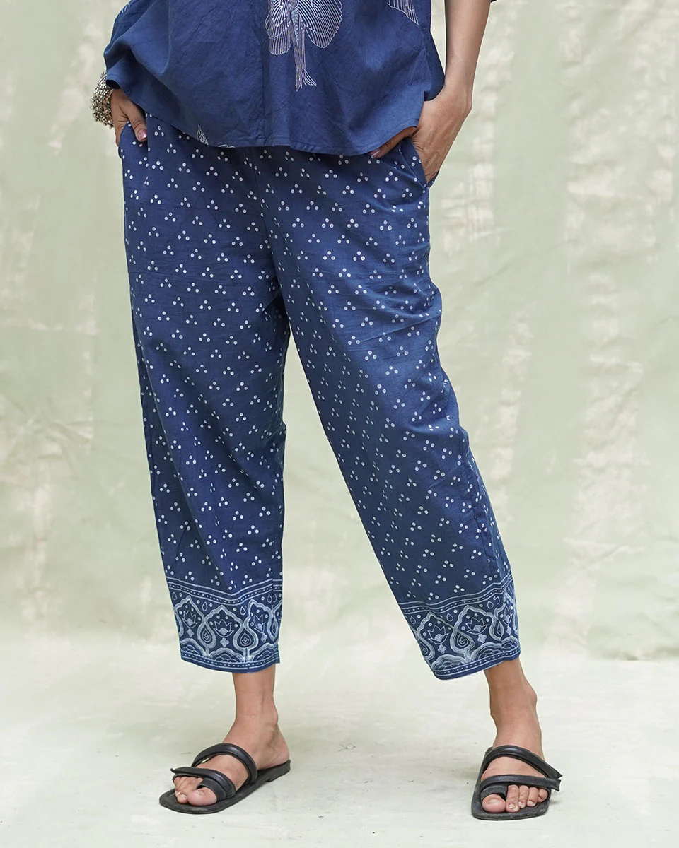 Jogi Blue Handblock Print Cotton Kurta Set - INDI - Image 10