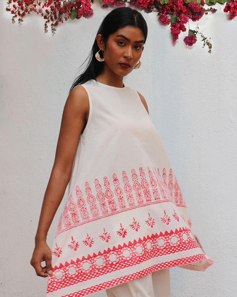 Juno Blockprinted Cotton Top - BGVL - Image 7
