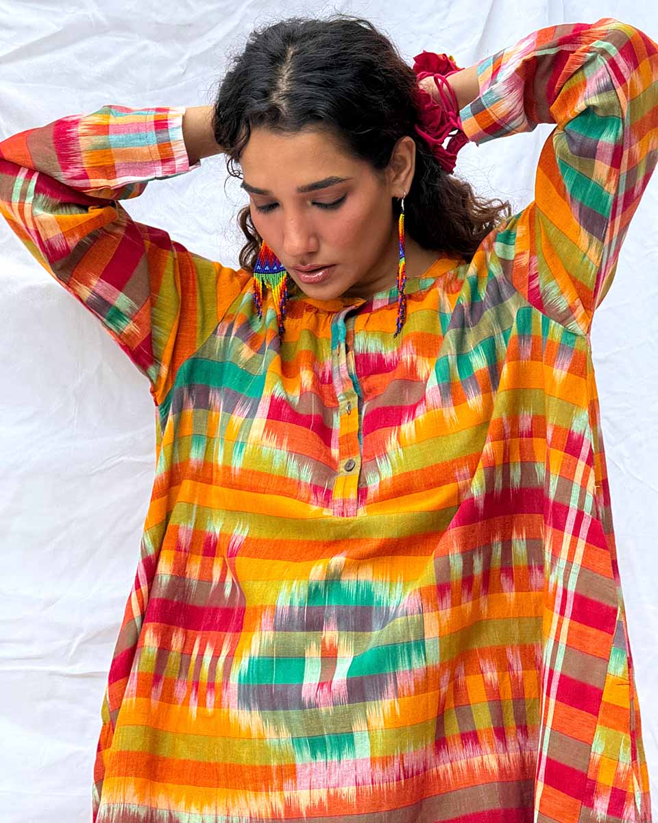 Kajri Gamcha Cotton Dress - GMC - Image 4
