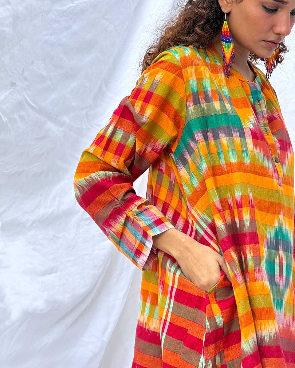 Kajri Gamcha Cotton Dress - GMC - Image 6