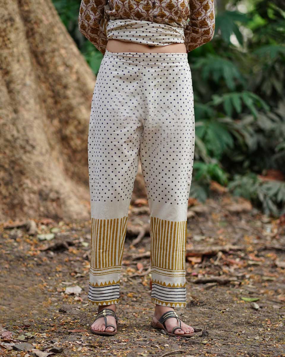 Koyal Si Tu Ivory Block Printed Cotton Kurta Set- WW - Image 10