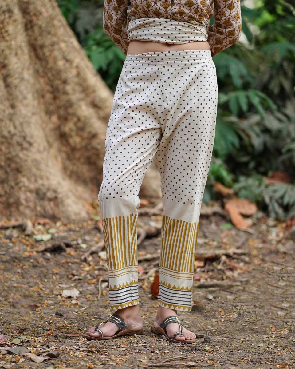 Koyal Si Tu Ivory Block Printed Cotton Kurta Set- WW - Image 12