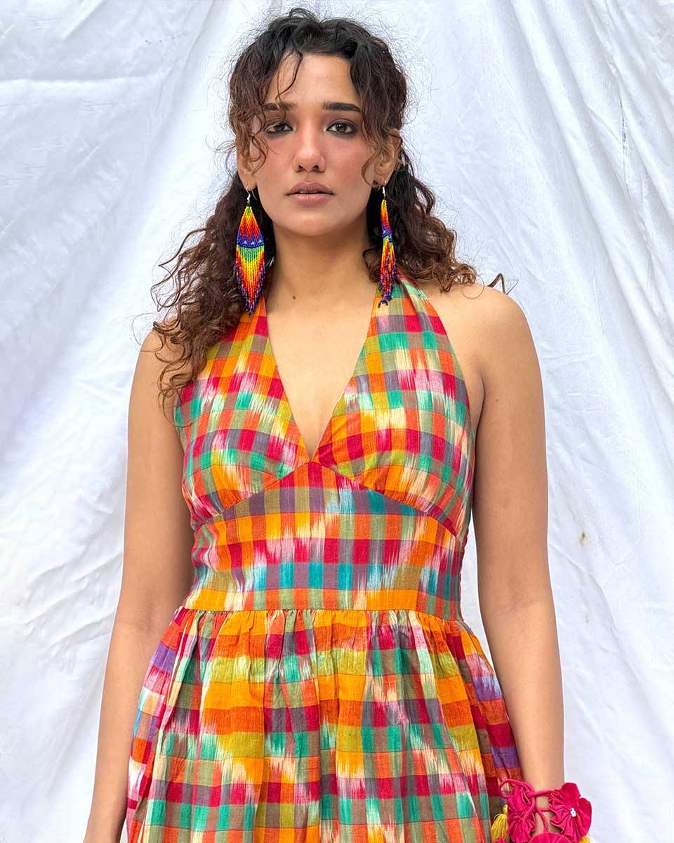 Koyel Gamcha Cotton Dress - GMC - Image 5