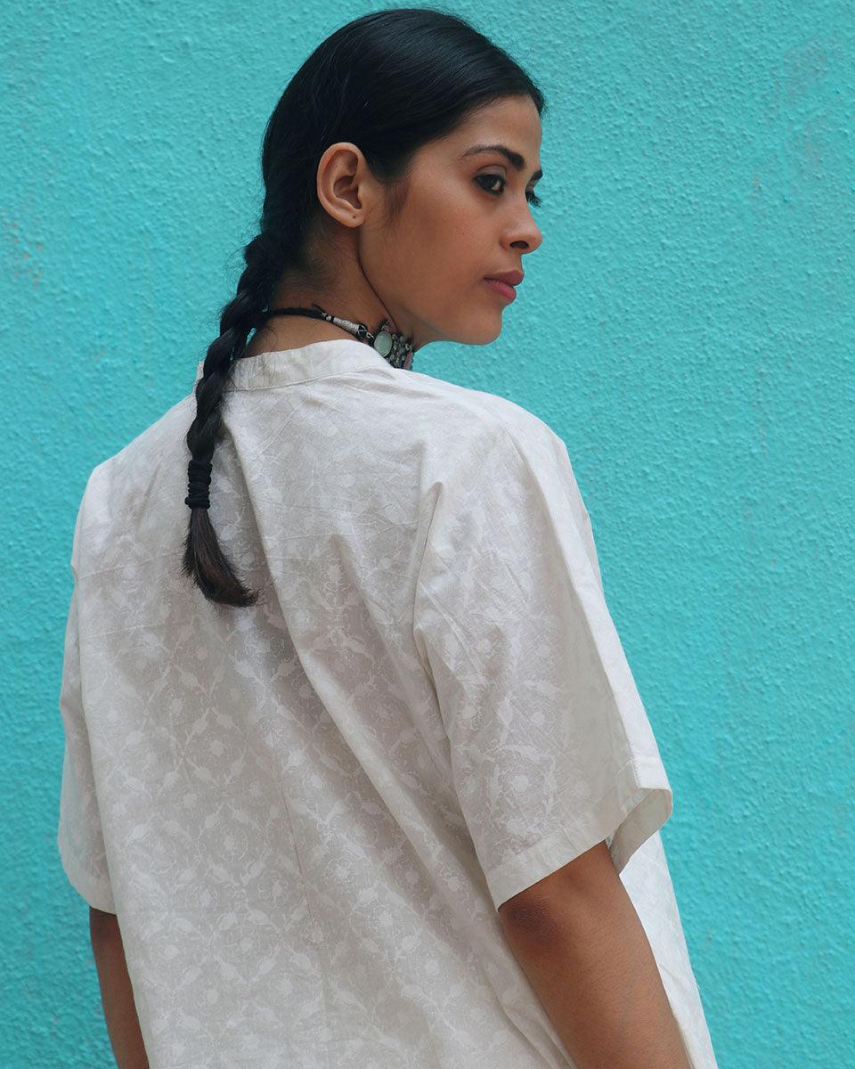 Magadhi Cotton Kurta Set - Safed - Image 7