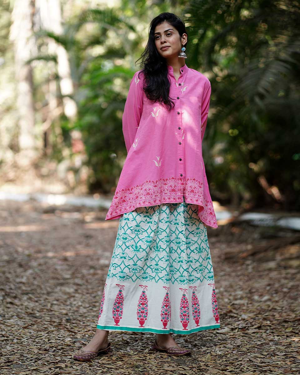 Magnoliaâ€™s Mist Pink Handblock Top - MMG - Image 4