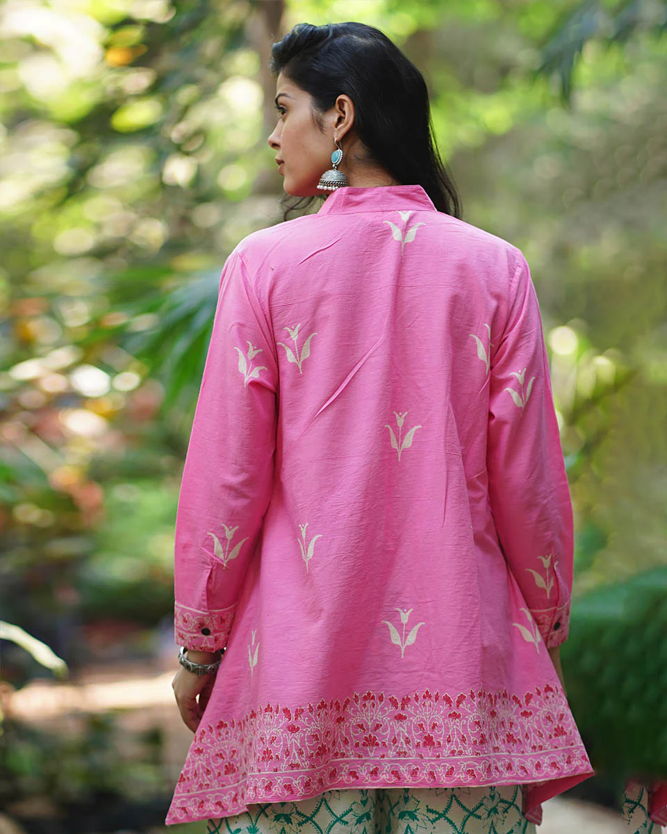 Magnoliaâ€™s Mist Pink Handblock Top - MMG - Image 5