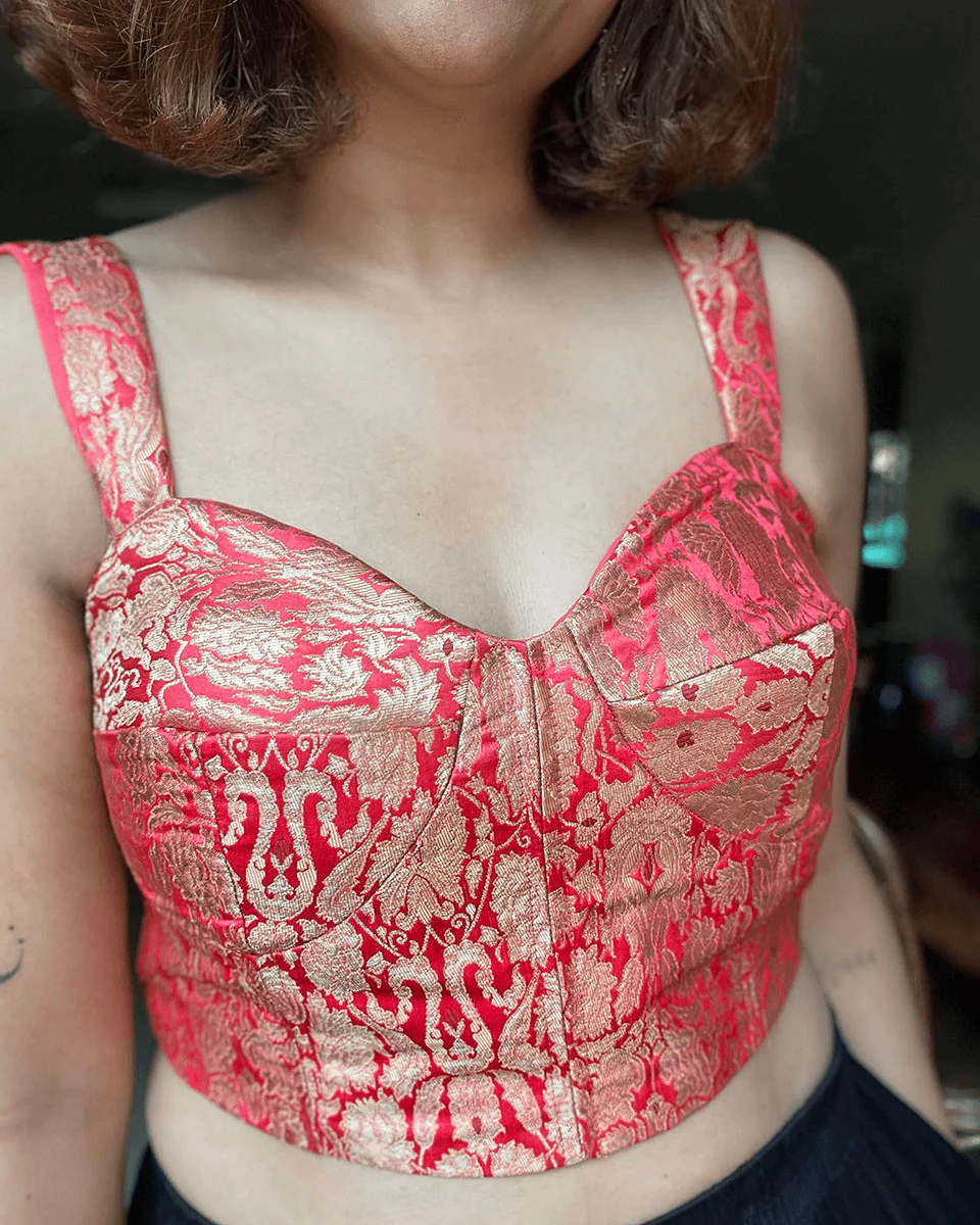 Mahua Khimkab Brocade Blouse - Nargiz - Image 4