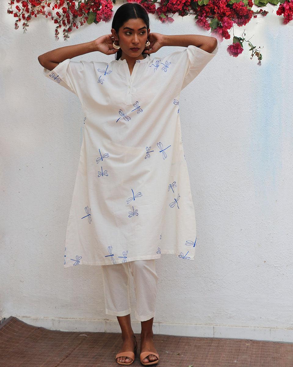 Mariposa Blockprinted Cotton Kurta Set - BGVL - Image 5