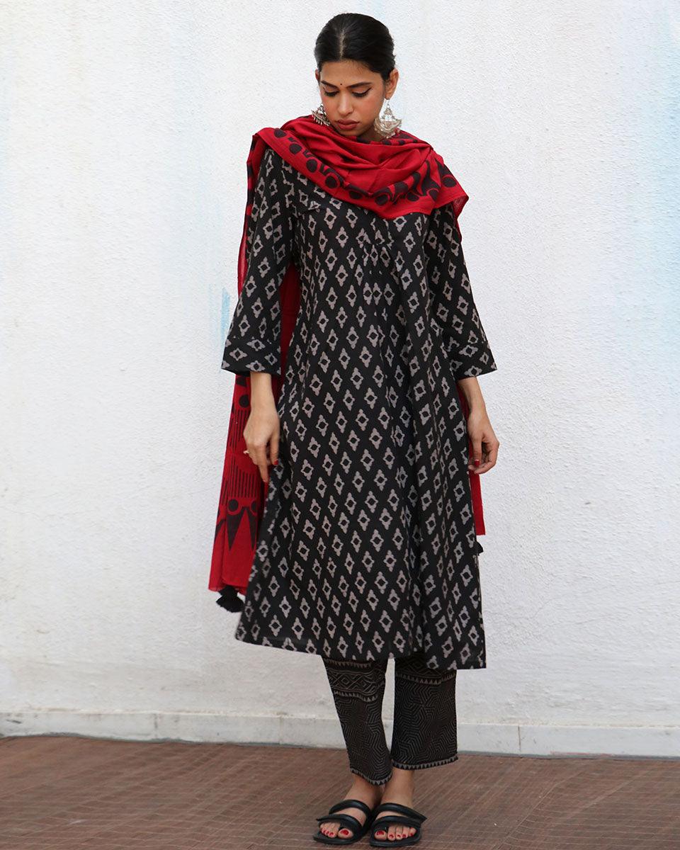 Marley Blockprinted Cotton Dupatta - NOMAD - Image 4