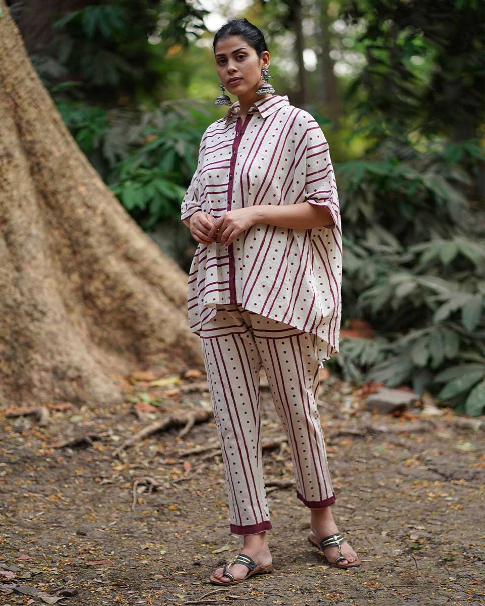 Megha Re Ivory Block Printed Cotton Shirt - WW - Image 2