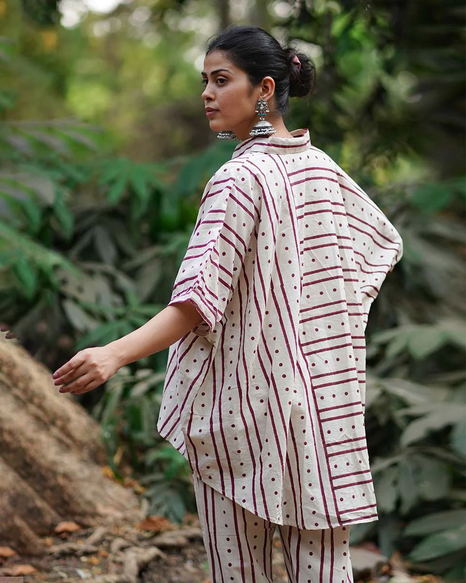 Megha Re Ivory Block Printed Cotton Shirt - WW - Image 7