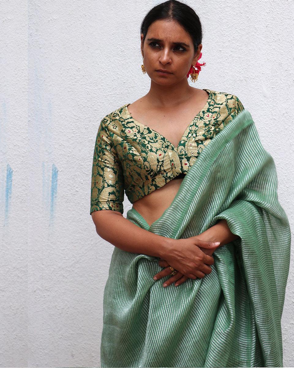 Mehendi Green Brocade Blouse - TOG - Image 4