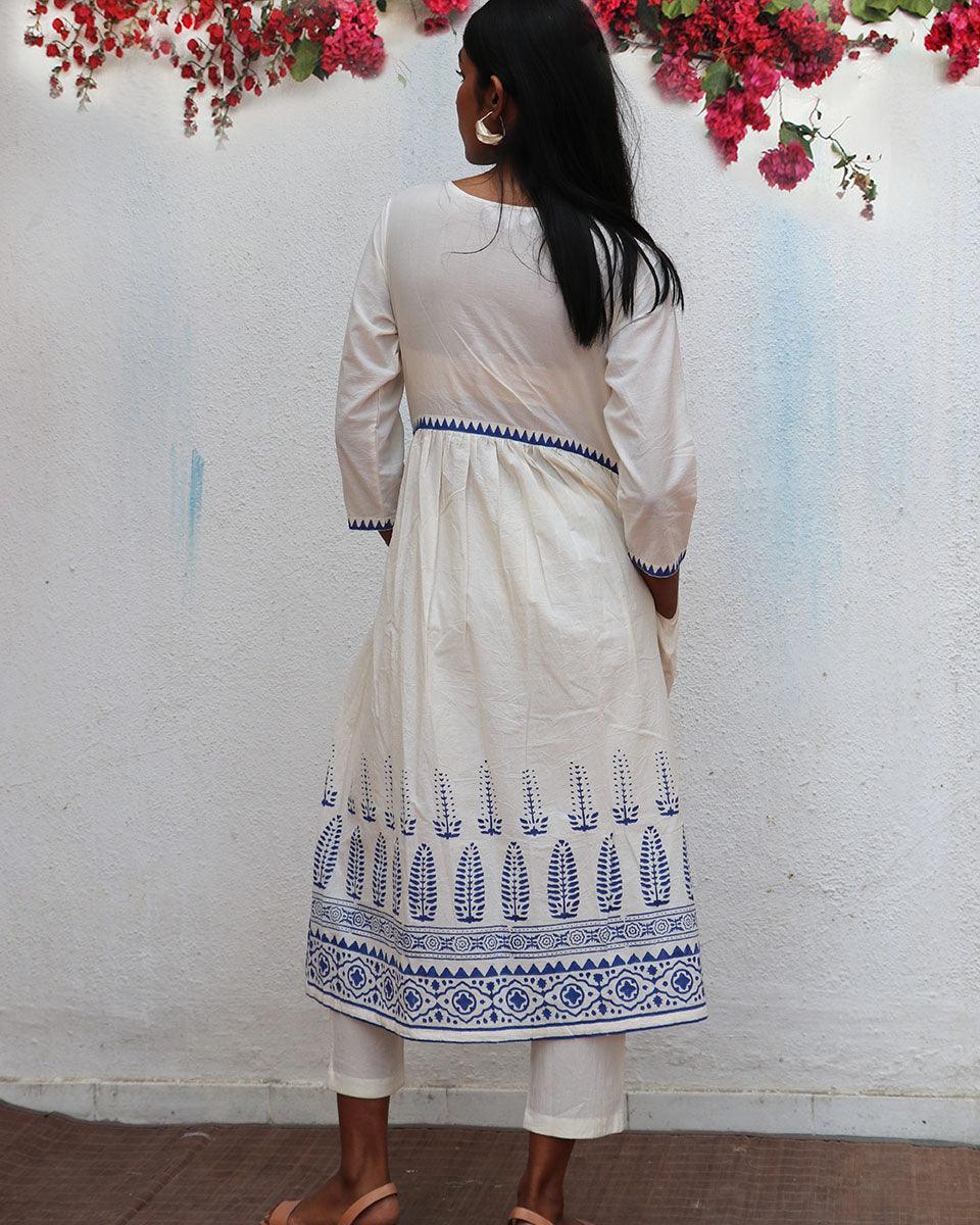 Mehuli Blockprinted Cotton Kurta Set - BGVL - Image 6