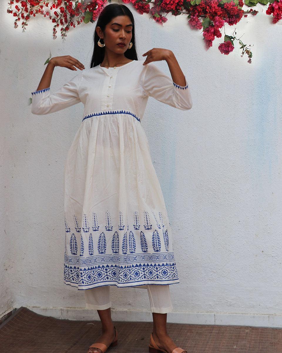 Mehuli Blockprinted Cotton Kurta Set - BGVL - Image 7