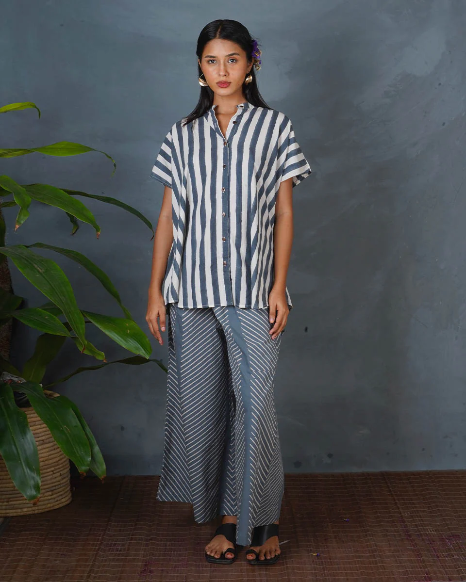 Melted Dusk Grey Block Printed Shirt - BMS - Image 2