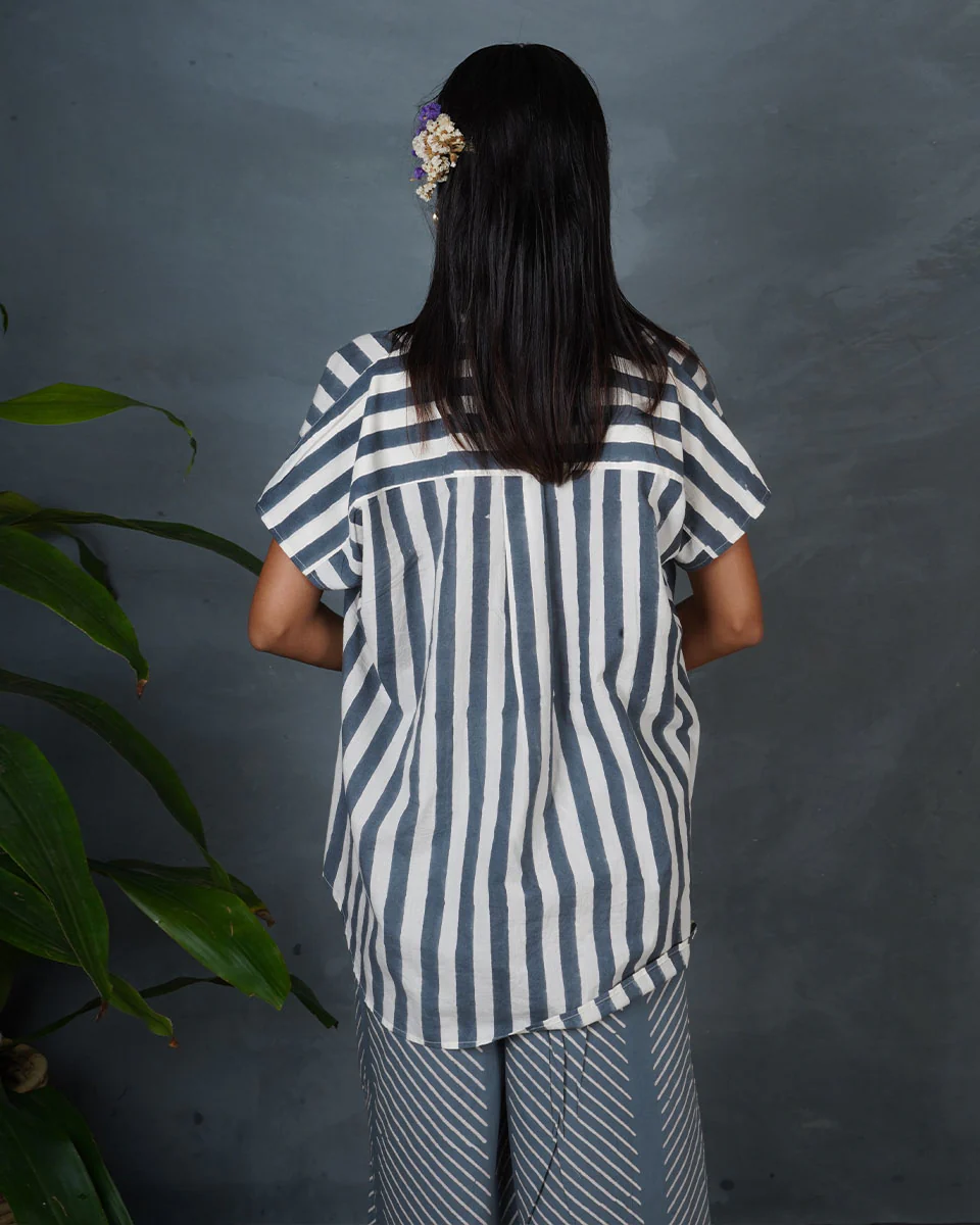 Melted Dusk Grey Block Printed Shirt - BMS - Image 7