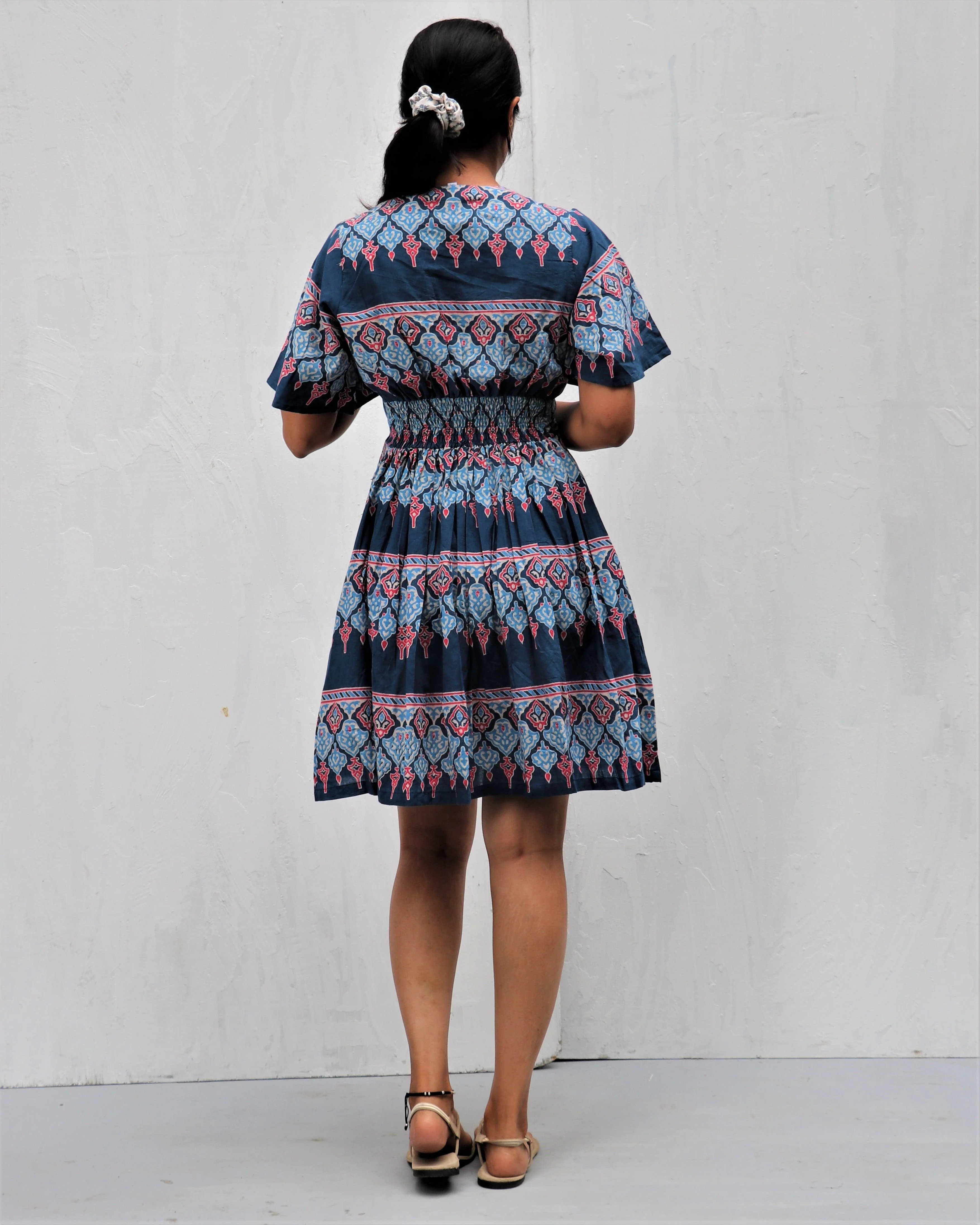 Midnight Dream Hand Block-Printed Cotton Dress - Neelanjali - Image 9