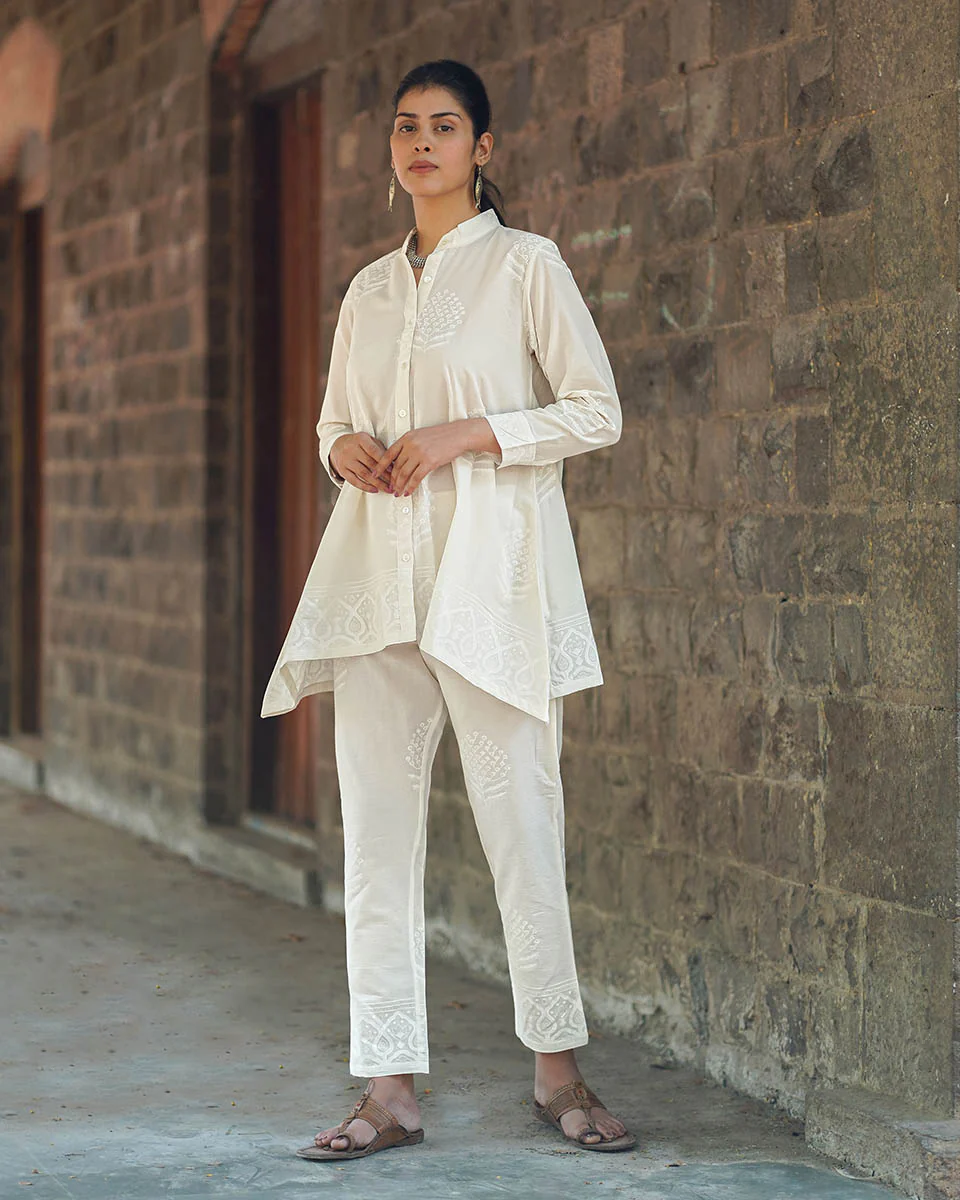 Milk Thistle Ivory Block Printed Top - SFD - Image 2