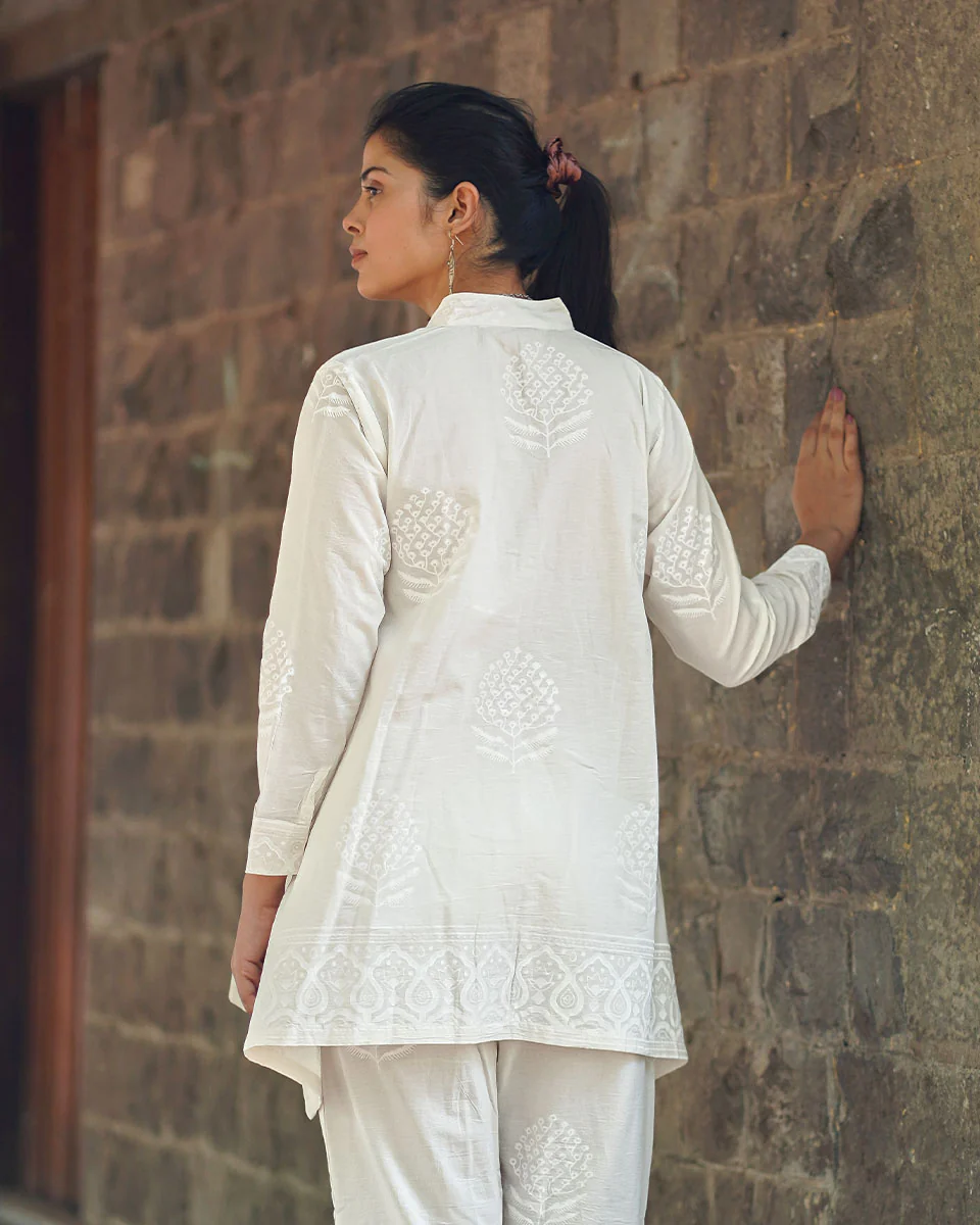 Milk Thistle Ivory Block Printed Top - SFD - Image 6