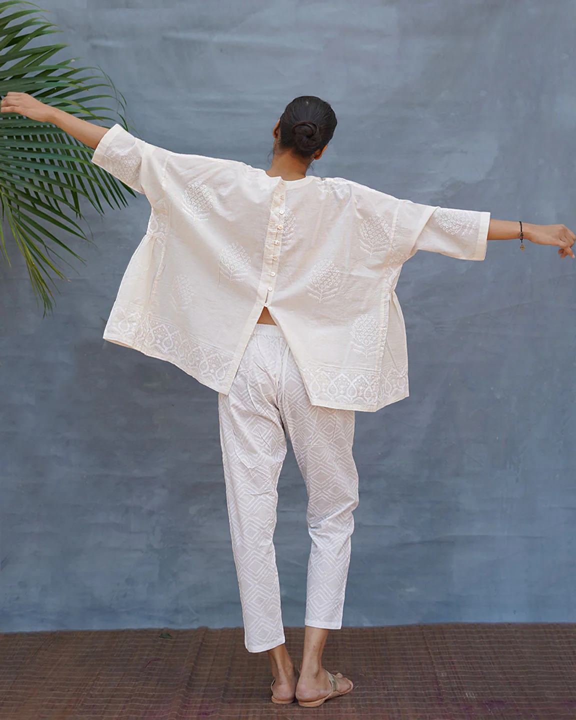 Morning Butter Ivory Block Printed Top - SFD - Image 10