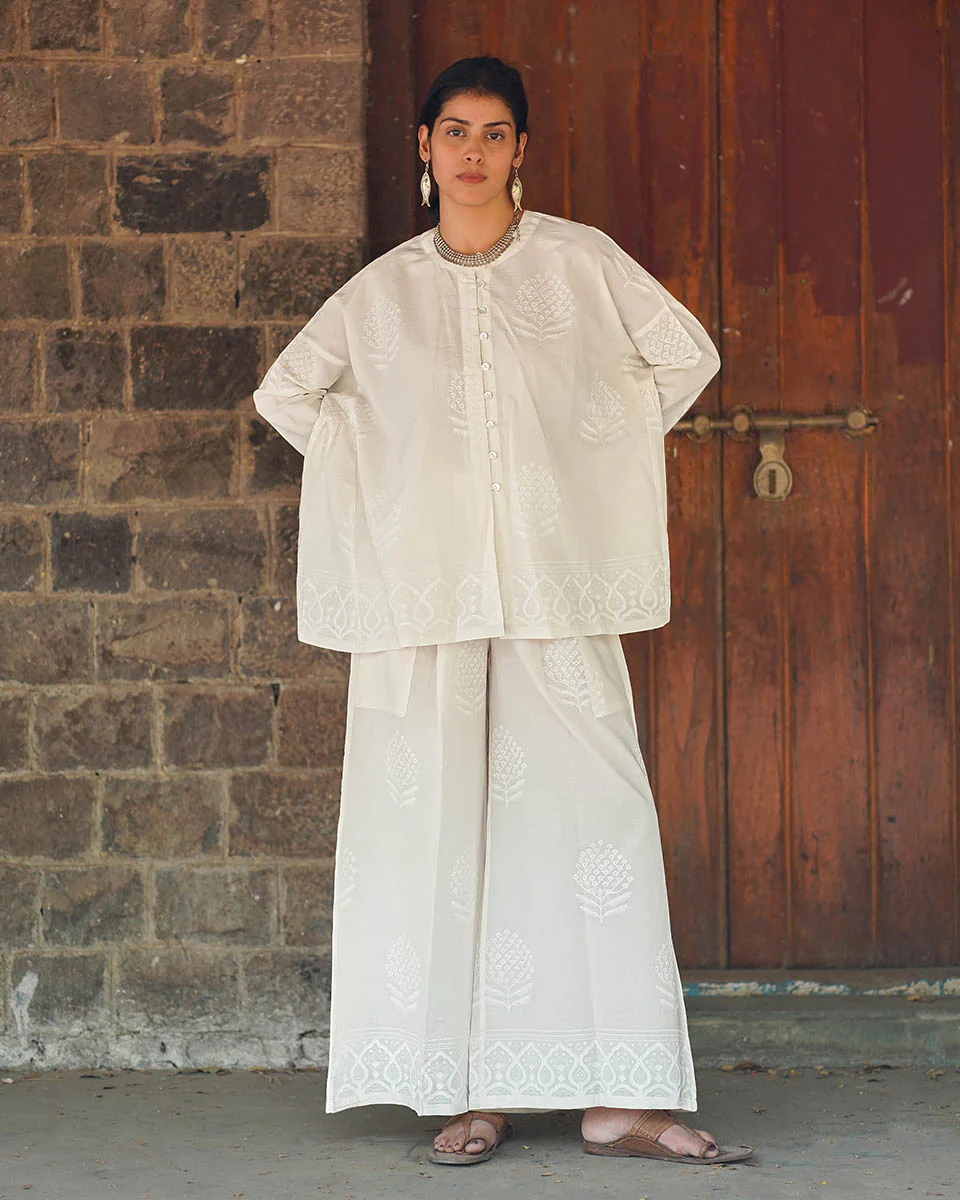 Morning Butter Ivory Block Printed Top - SFD - Image 8