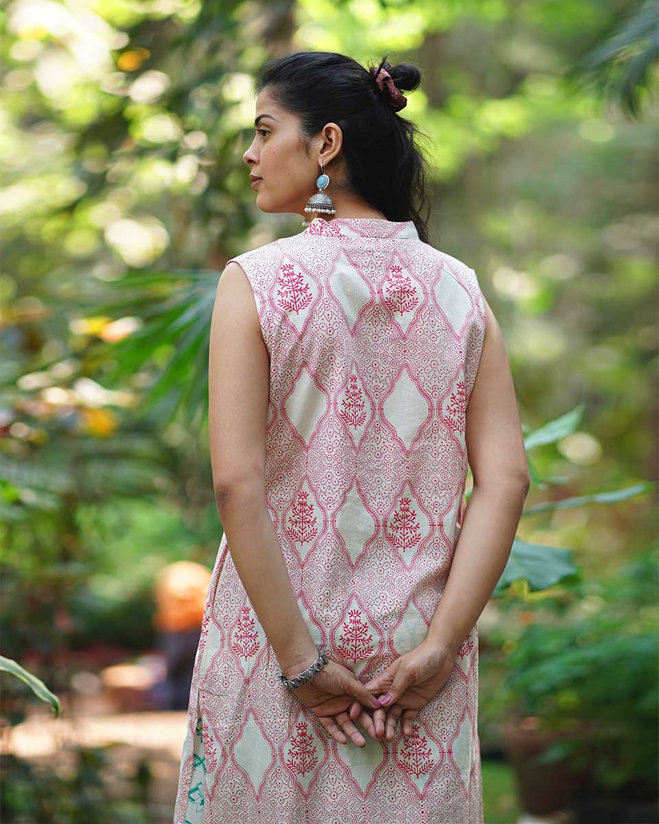 Nargis’s Noor Blush Pink Hand Block Print Kurti - MMG - Image 5