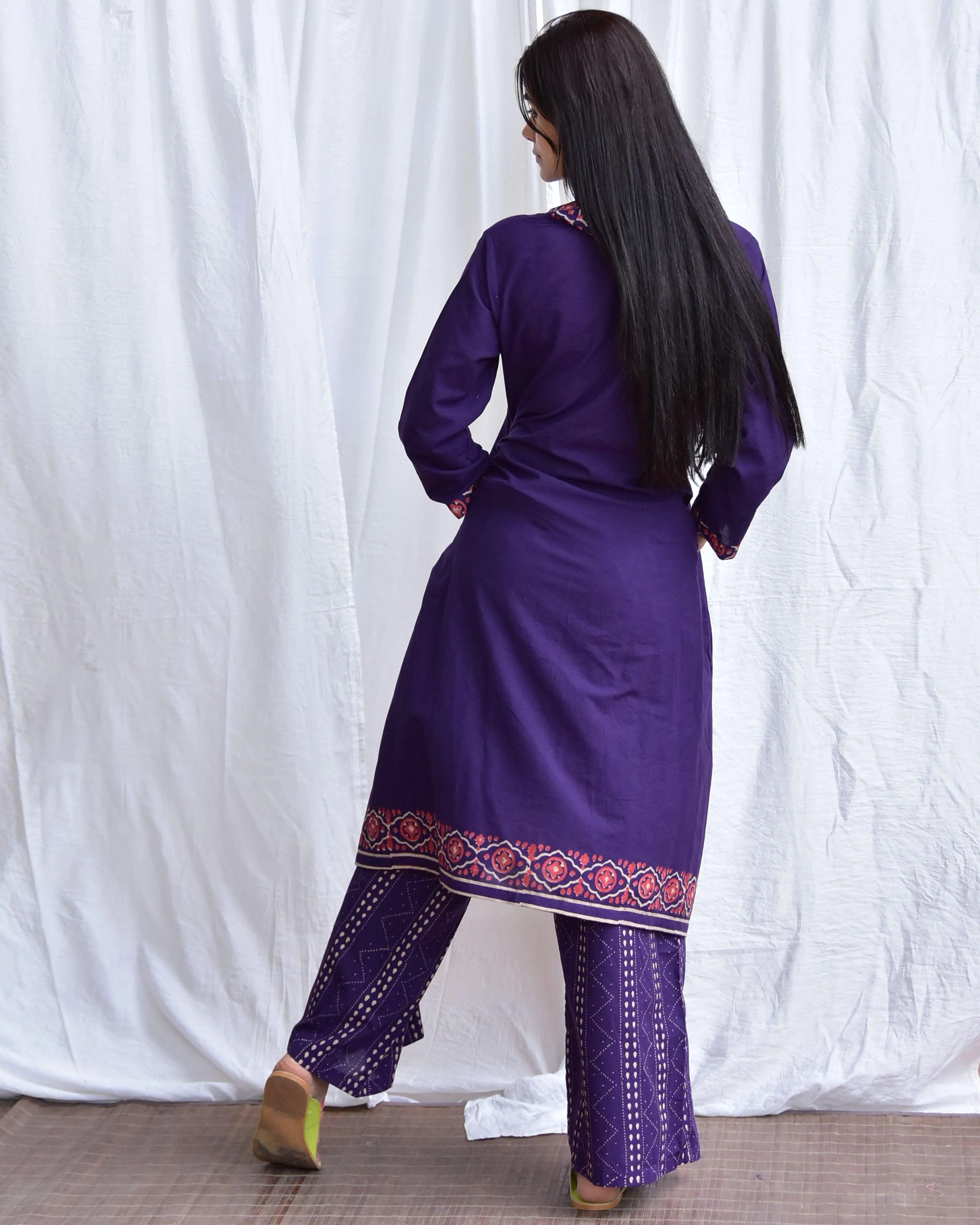 Neelam Handblockprinted Cotton Kurta Set Of 2-Sor - Image 6