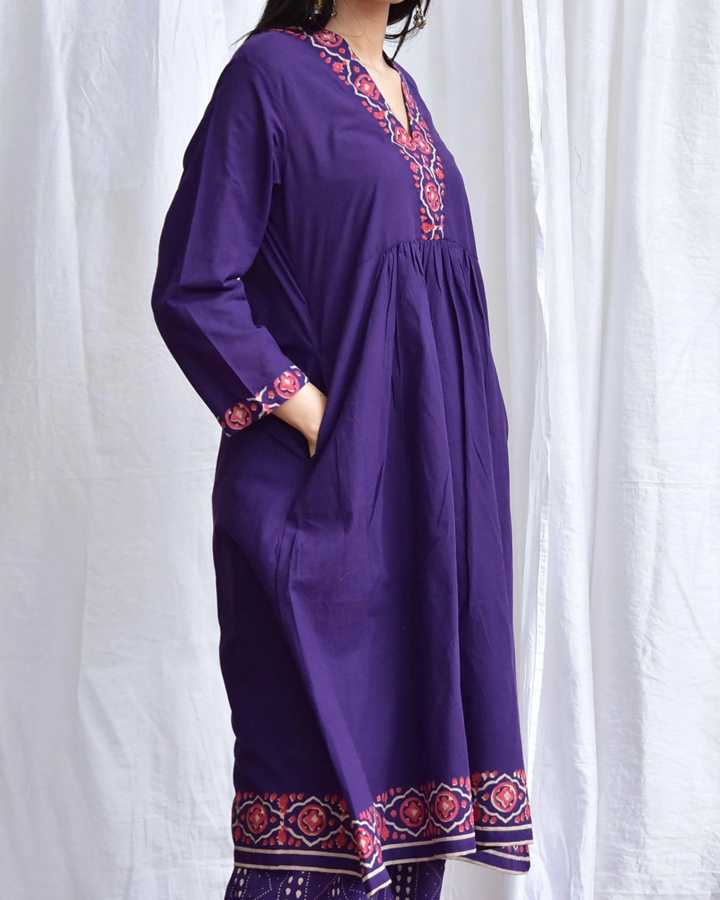 Neelam Handblockprinted Cotton Kurta Set Of 2-Sor - Image 8