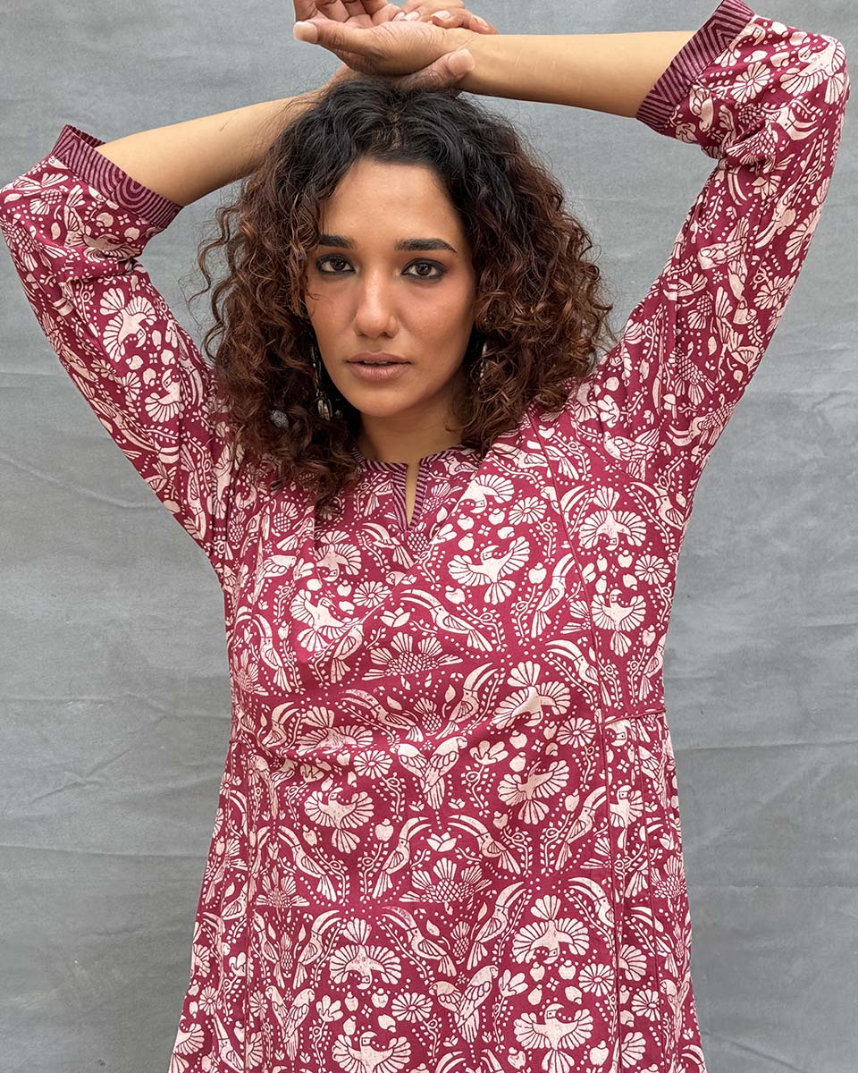 Night’s Sigh Block printed Cotton Kurti - Image 11
