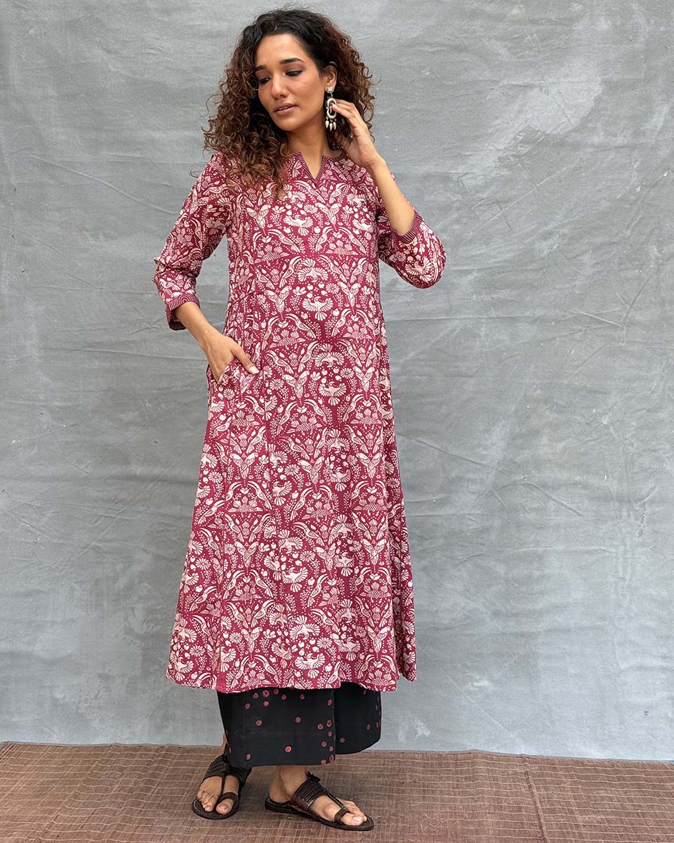 Night’s Sigh Block printed Cotton Kurti - Image 6