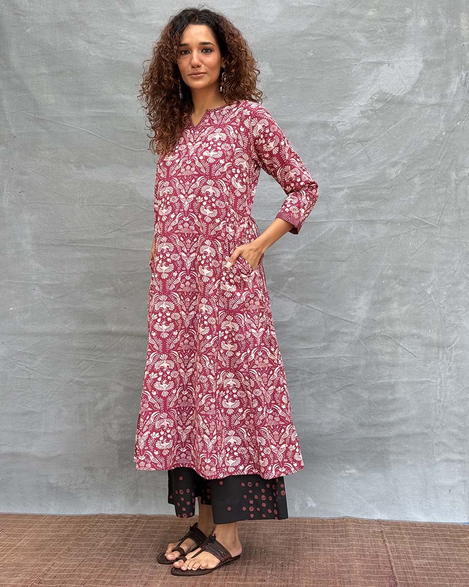 Night’s Sigh Block printed Cotton Kurti - Image 8