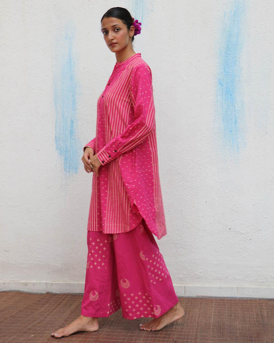 Pankhuri Blockprinted Cotton Kurta Set - Flower Girl - Image 6