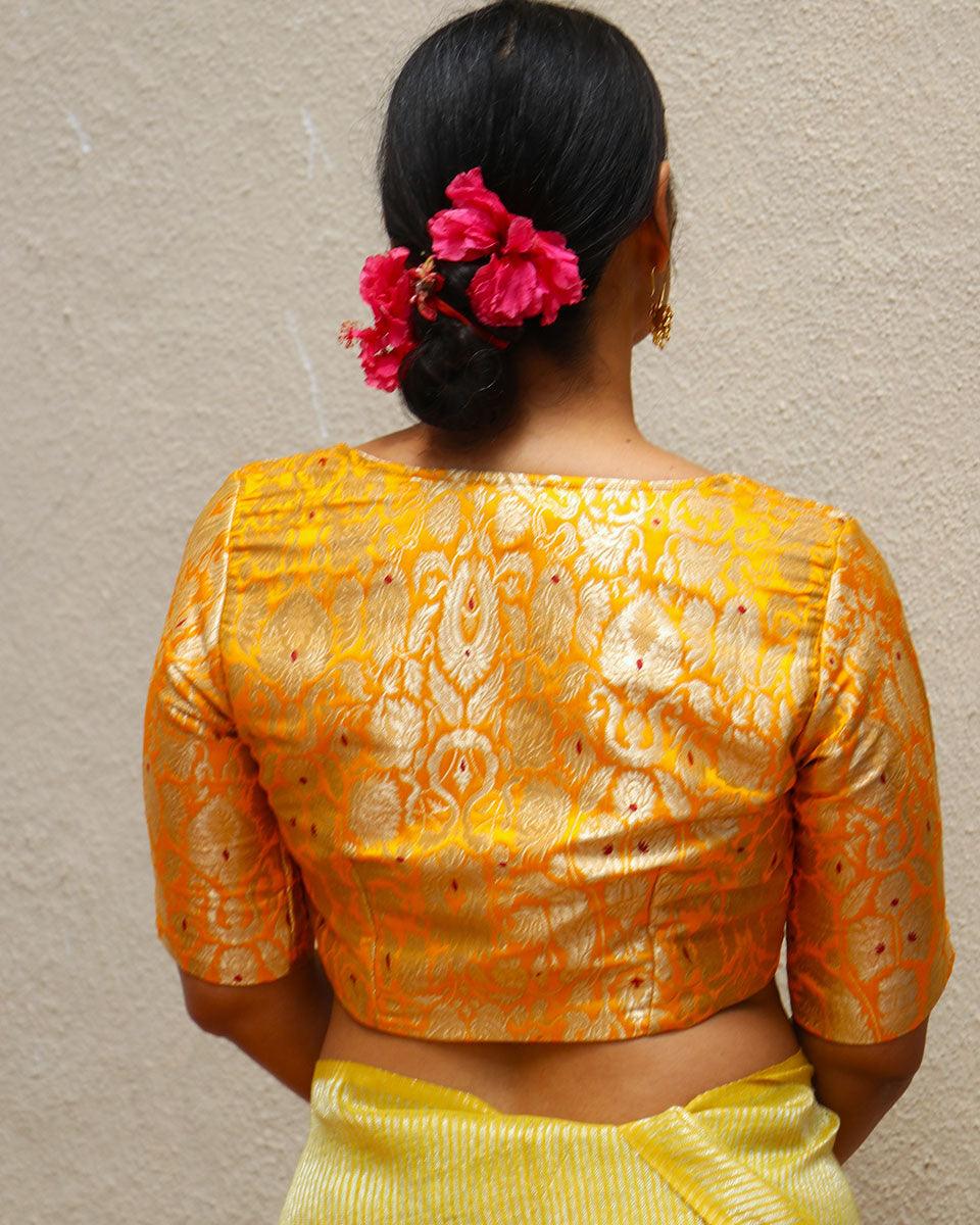 Poppy Yellow Brocade Blouse - TOG - Image 5