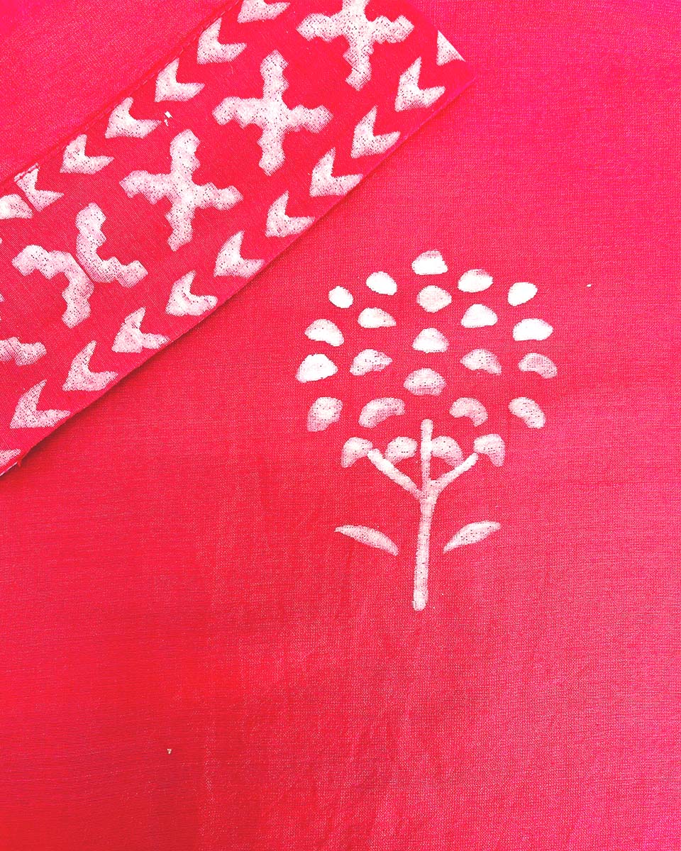 Rang Reet Pink Handblock Printed Chanderi Silk Kurti - CHD - Image 4