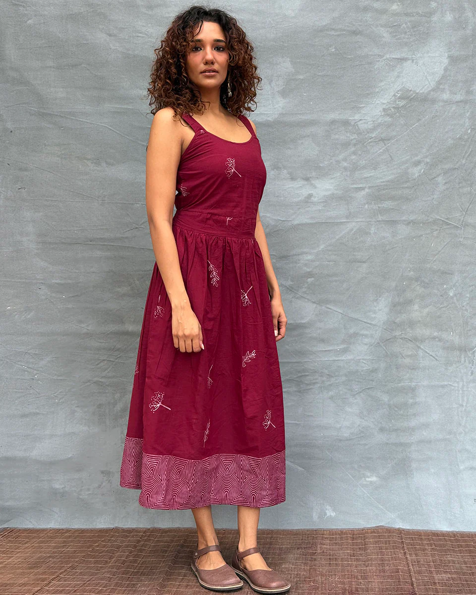 Riversong Block printed Cotton Dress - Image 6
