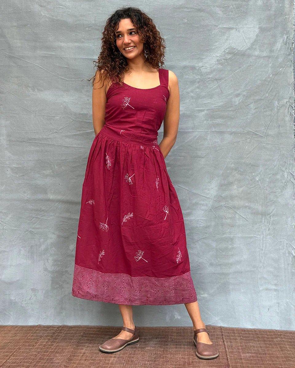 Riversong Block printed Cotton Dress - Image 8
