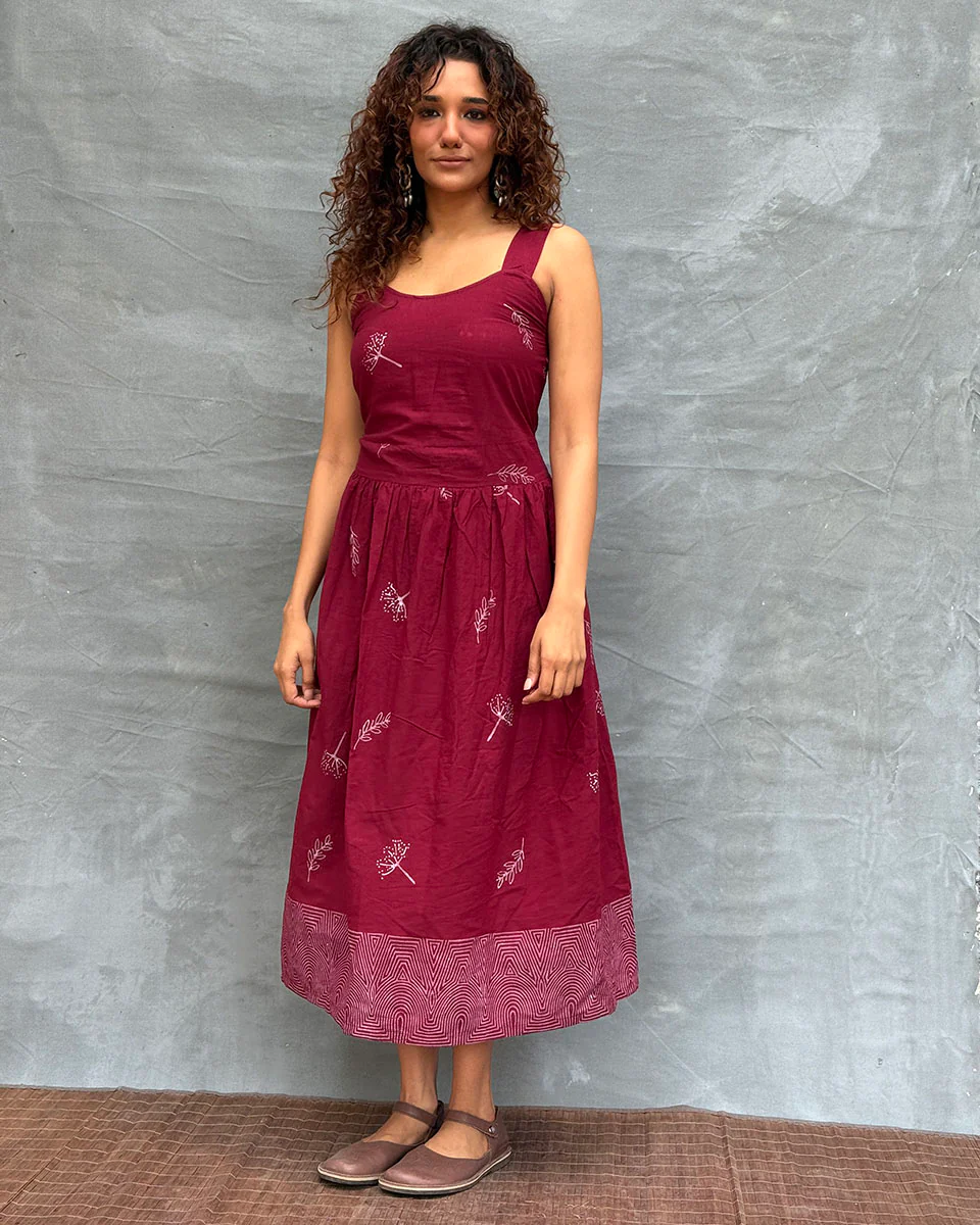Riversong Block printed Cotton Dress - Image 9