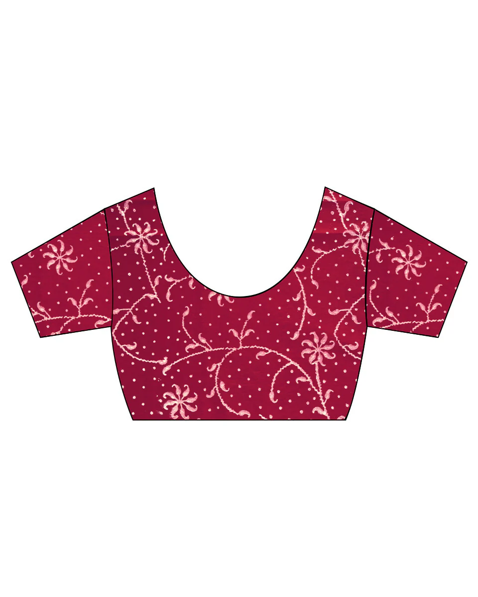 Roopika Red Hand Block Printed Cotton Saree-MYA - Image 12