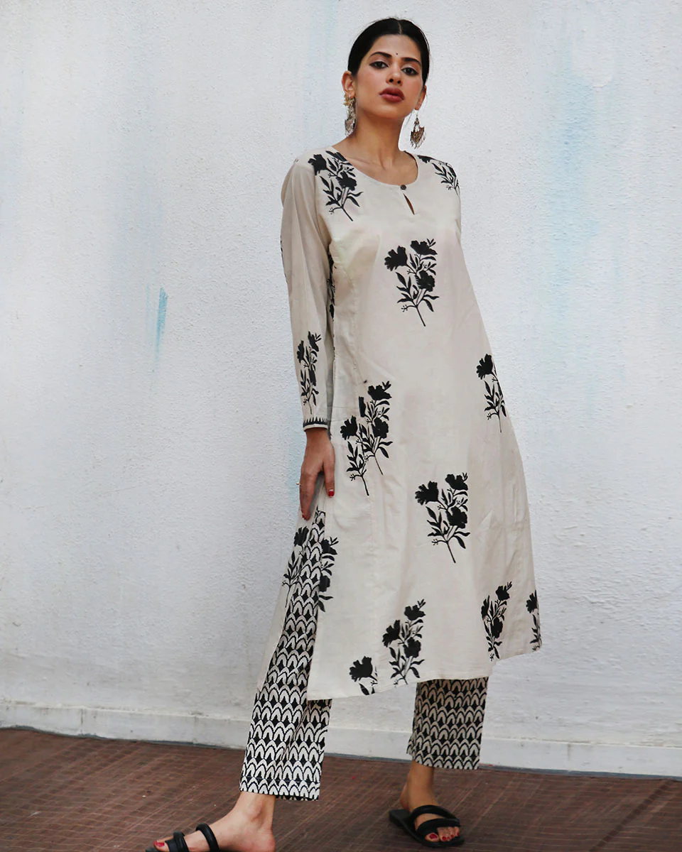 Saira Block printed Kurta Set - NOMAD - Image 9