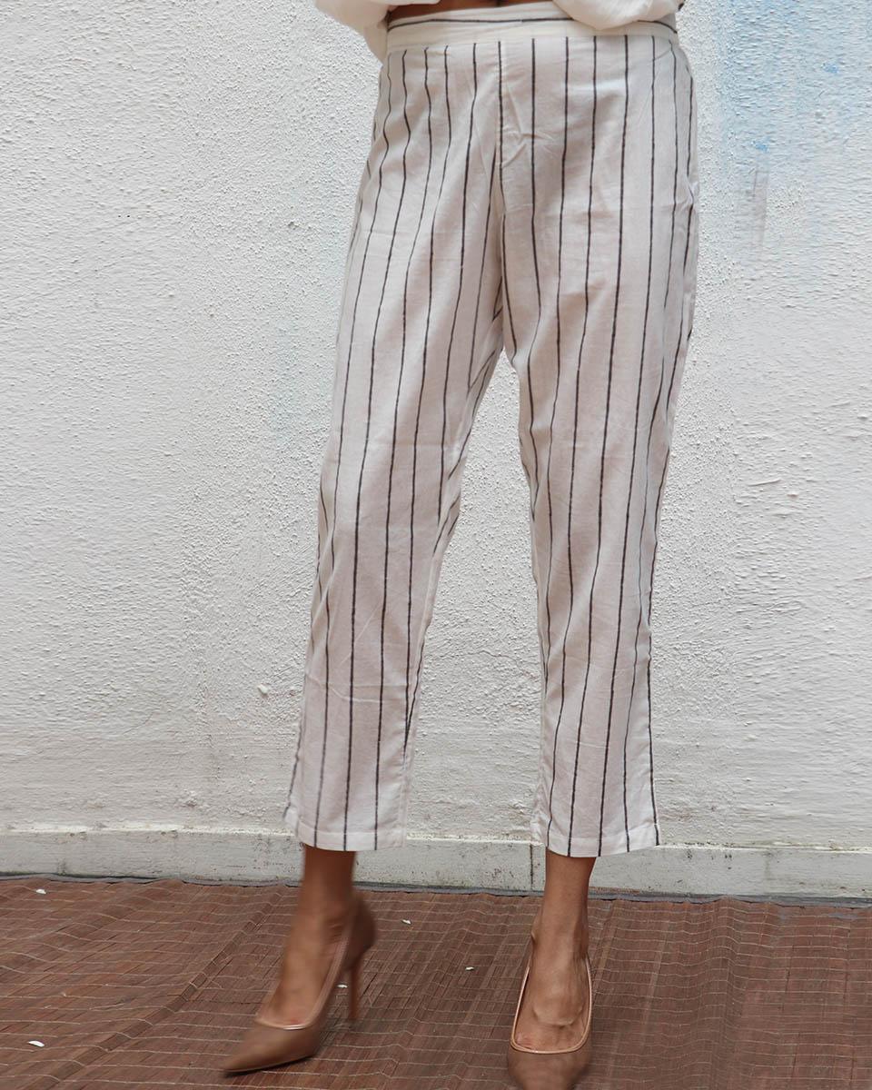 Sea Mist Handblock Printed Cotton Kurta Set - Mono - Image 10