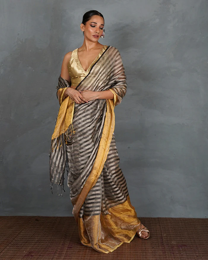 Seek Radiance Golden Tissue Silk Blouse - TARA - Image 6