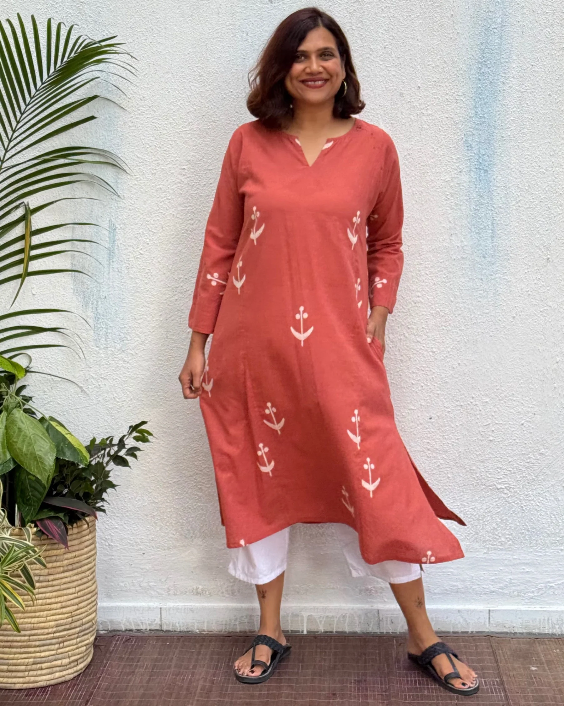 Shama Block Printed Cotton Kurti - Image 4