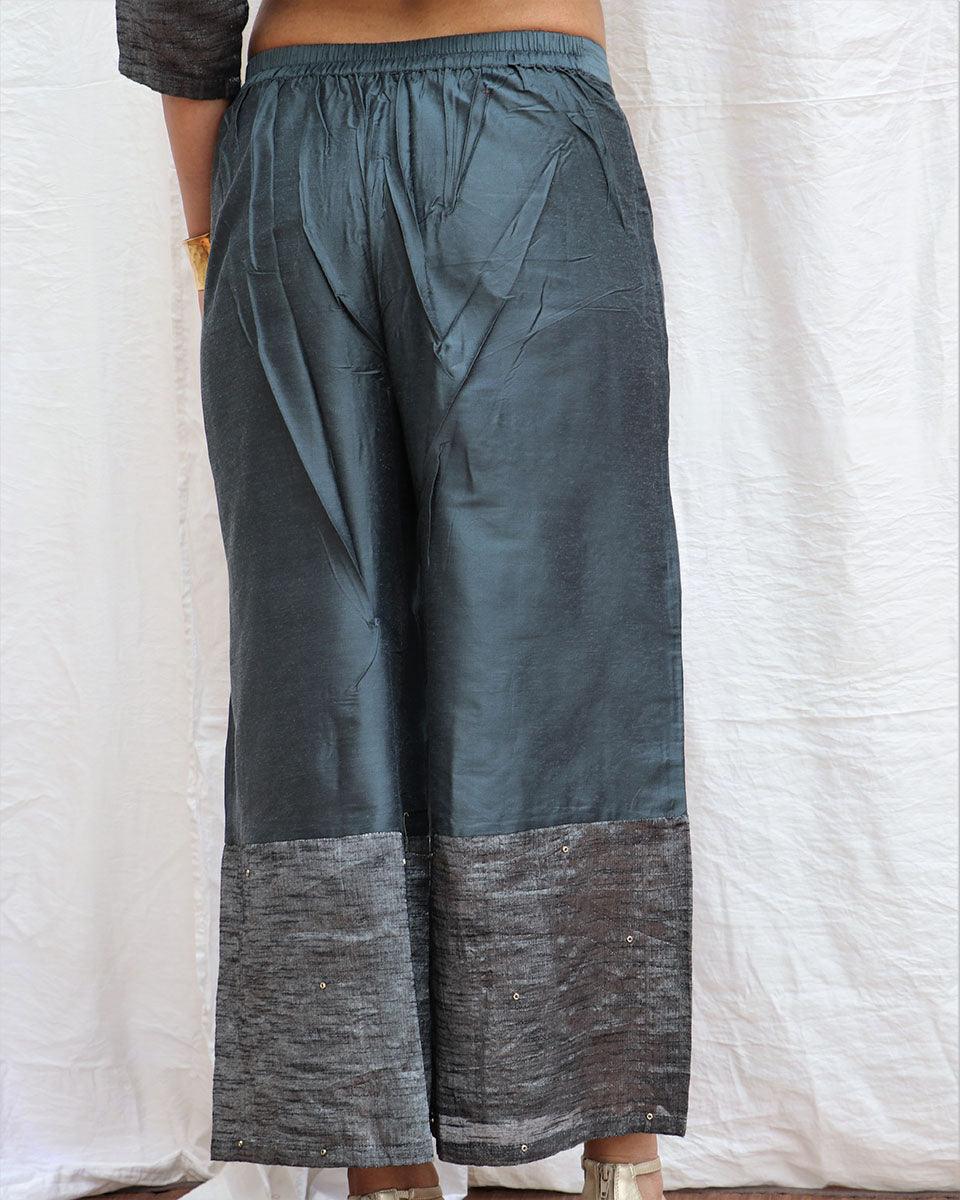 Shyamali Handwoven Cotton Zari Kurta Set - Zari - Image 8