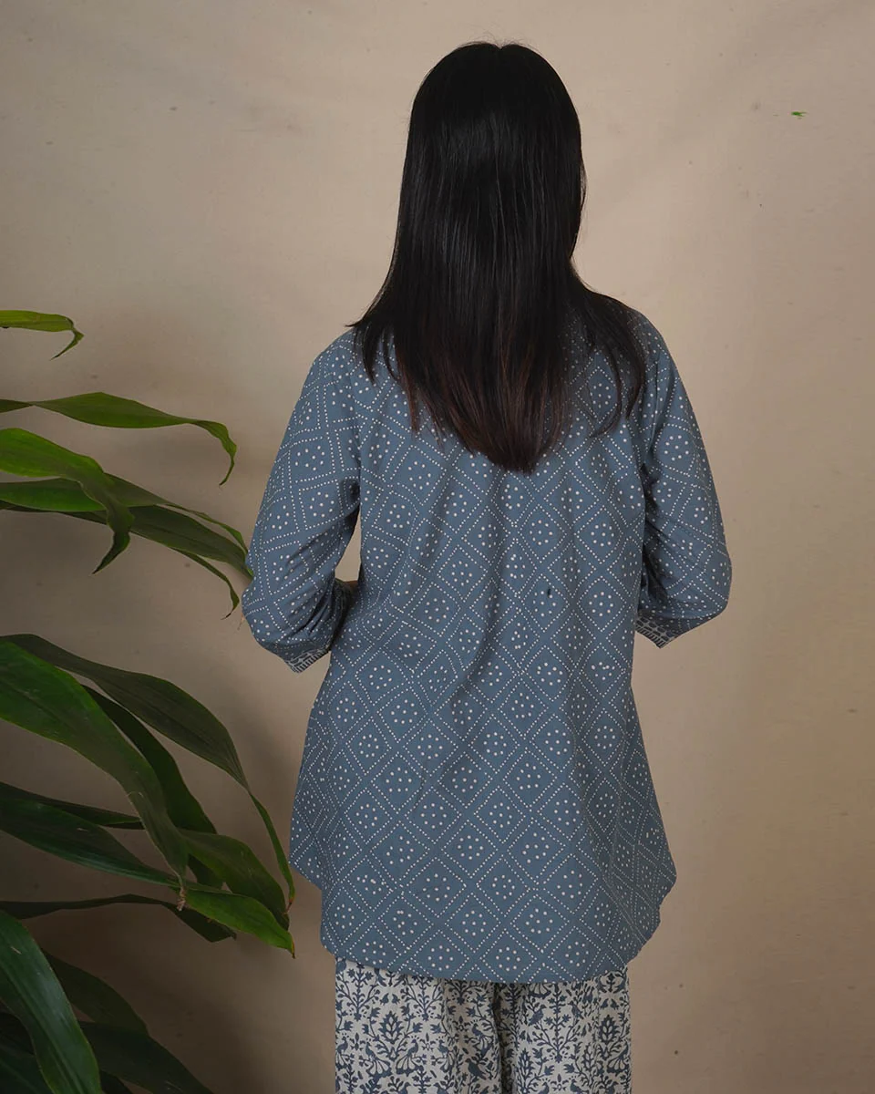 Silt Light Grey Block Printed Top - BMS - Image 4